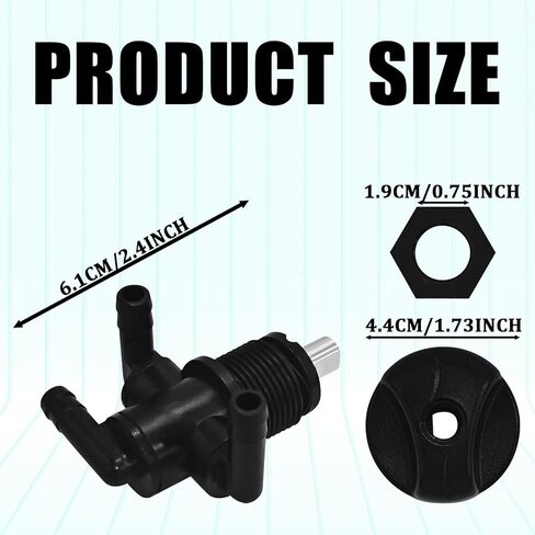 Petcock Fuel Shutoff Valve for Polaris, 3 Way Fuel Tank Petcock Shut Off Valves Switch with Screw Nut Knob Kit Replacement 5432559 7052161 for Polaris Twin Magnum Trail Boss Sportsman(Black) in Saudi Arabia