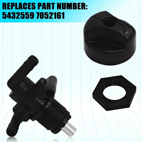 Petcock Fuel Shutoff Valve for Polaris, 3 Way Fuel Tank Petcock Shut Off Valves Switch with Screw Nut Knob Kit Replacement 5432559 7052161 for Polaris Twin Magnum Trail Boss Sportsman(Black) in Saudi Arabia
