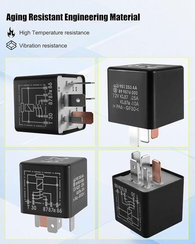 Automotive Power Relay 12VDC 25A 5-Pin Fit for Volkswagen Touareg Audi A6 RS6 S6 2004-2010 Replace 443951253AA #219 899574000 V10-71-0001, Automotive Relay Switch SPDT in Saudi Arabia