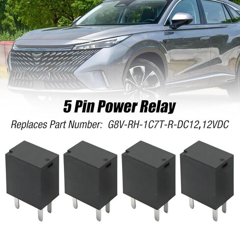 4 Pcs G8V-RH-1C7T-R-DC12 5 Pin Power Relay, 12VDC Multi Purpose Auto Fuel Pump Relay, Electromechanical Relays for High-Performance Electrical Systems in Saudi Arabia