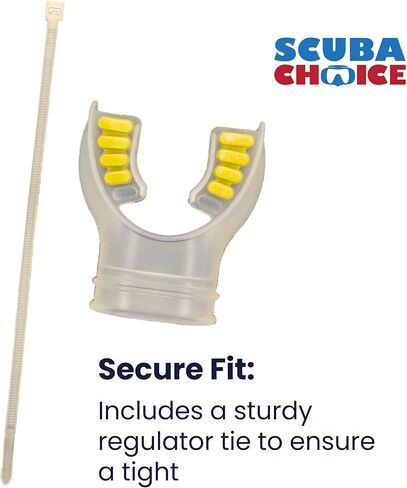 Scuba Choice Scuba Diving Ultra Clear Silicone Mouthpiece with Color Tab & Regulator Tie Pink in Saudi Arabia