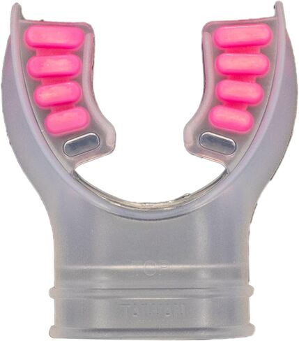Scuba Choice Scuba Diving Ultra Clear Silicone Mouthpiece with Color Tab & Regulator Tie Pink in Saudi Arabia