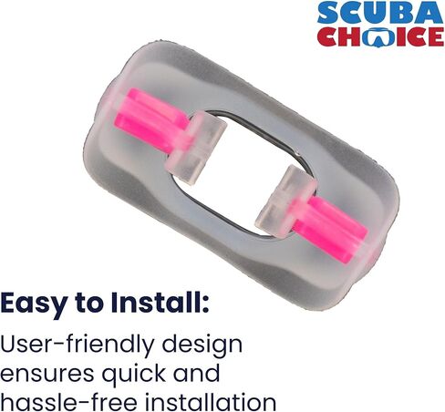 Scuba Choice Scuba Diving Ultra Clear Silicone Mouthpiece with Color Tab & Regulator Tie Pink in Saudi Arabia