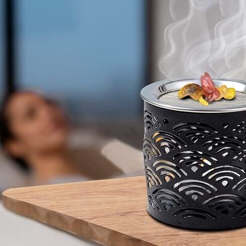 MaMeMi Incense Burner Iron Black Height 6 cm in Kuwait