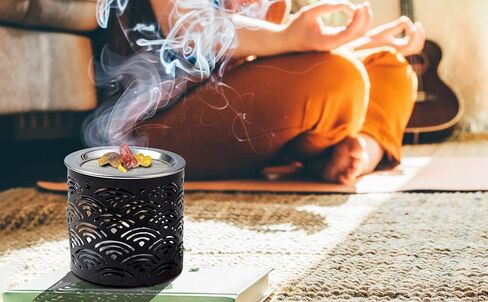 MaMeMi Incense Burner Iron Black Height 6 cm in Kuwait