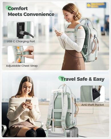 حقيبة ظهر MATEIN مقاس 18 × 14 × 8 لأغراض شخصية لشركة Spirit Airline، وحقائب حمل أسفل المقعد من TSA للنساء مع حجرة أحذية قابلة للفصل، وحافظة كمبيوتر محمول مقاس 15.6 بوصة ومنفذ شحن USB C in Saudi Arabia
