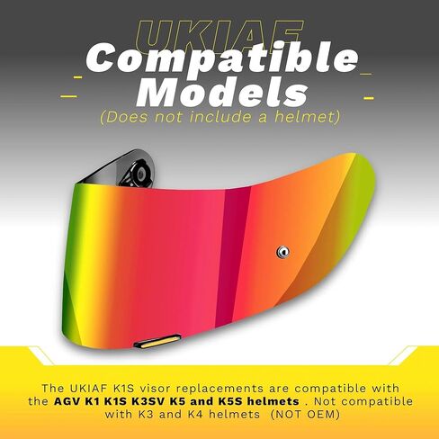 K1S Visor Replacements Compatible with AGV K1 K1S K3SV K5 K5S Helmets 1 Pack Revo Smoke Red Suitable for Only Day Use in Saudi Arabia