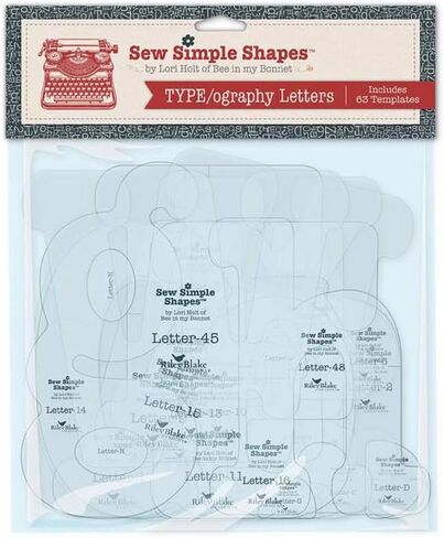 Lori Holt Type/ography Letters Sew Simple Shapes | 63 Plastic Applique Templates for Say-It Sew Along by Bee in My Bonnet | Vintage-Inspired Font Designs for Quilting & Sewing in Saudi Arabia