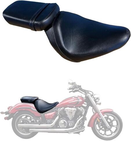 غطاء مقعد ملتف بالكامل لسيارة Honda VT 600 VT600 C/CD Shadow VLX Deluxe 1988-2008 / جلد ممتاز/مقاوم للماء/مقاوم للبقع (أسود) in Kuwait