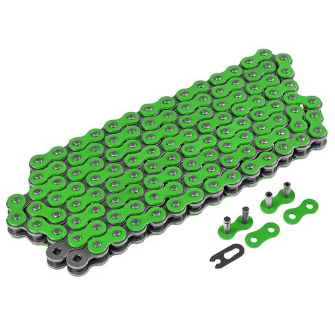 سلسلة محرك Caltric Green 525-Pitch 120-Links متوافقة مع ATV/UTV/Quad/Side X Side/الدراجة النارية/Dirtbike/مع برشام ومشبك على الوصلات الرئيسية in Kuwait