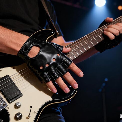 PU Leather Fingerless Gloves, Men PU leather Punk Gloves Driving Cycling Motorcycle Hand Glove Steampunk Gothic Half Finger Hook-Loop Mittens Outdoor Sports Cosplay Performance Half Finger Glove in Kuwait