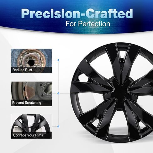 أغطية عجلات Hubcap مقاس 16 بوصة لسيارة Honda Civic Sedan 2016-2026، ABS+PC استبدال Hubcap بلاستيكي لـ 16-26 Civic Sedan 16 بوصة أسود لامع مجموعة من 4 OEM # 42700-TBA-A12 in Kuwait