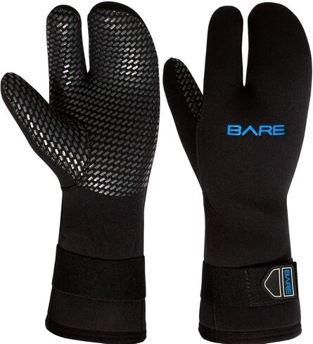 Bare 7MM 3-Finger Mitt | Designed for Scuba Diving in Colder Waters | 3 Finger Design Provides Extra Warmth by Keeping Fingers Closer Together | Velcro Strap ensures minimizes Water exhange in Saudi Arabia