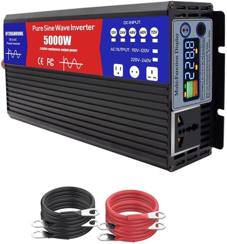 12V to 110V 60HZ,5000W Pure Sine Wave Inverter 12V 24V 48V 60V 72V DC to 110V 220V AC Converter, Power Inverter for Truck, Home, RV, Off-Grid Solar Power Inverter,12V to 110V in Saudi Arabia
