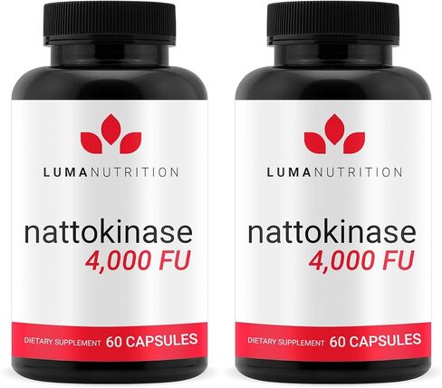 Luma Nutrition Nattokinase Supplement - Nattokinase 4000 FU Per Serving, Premium Nattokinase Formula for Heart Health Support - 60 Capsules - Made in USA in Saudi Arabia