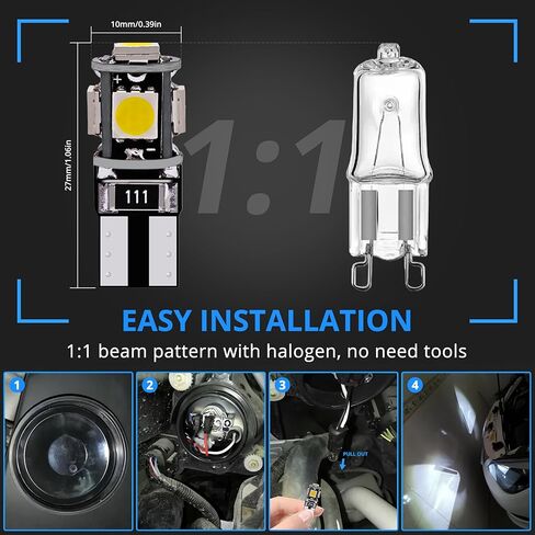 10 قطعة T10 5050 5SMD LED لمبة 6500K مصابيح بديلة بيضاء لأضواء لوحة الترخيص قبة ضوء صندوق القفازات ضوء الباب ضوء الخريطة ضوء المجاملة ضوء القراءة ضوء الجانب ماركر وأضواء السيارة الأخرى in Kuwait