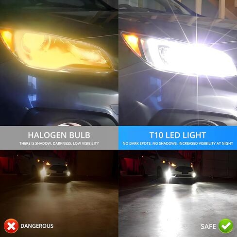 10 قطعة T10 5050 5SMD LED لمبة 6500K مصابيح بديلة بيضاء لأضواء لوحة الترخيص قبة ضوء صندوق القفازات ضوء الباب ضوء الخريطة ضوء المجاملة ضوء القراءة ضوء الجانب ماركر وأضواء السيارة الأخرى in Kuwait