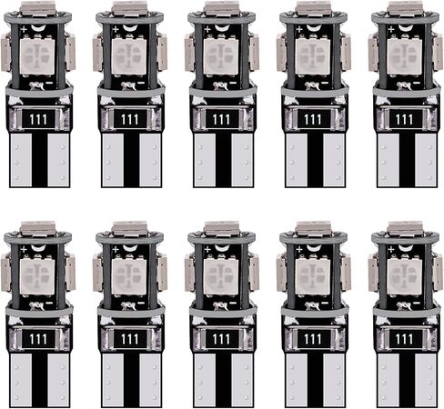 10 قطعة T10 5050 5SMD LED لمبة 6500K مصابيح بديلة بيضاء لأضواء لوحة الترخيص قبة ضوء صندوق القفازات ضوء الباب ضوء الخريطة ضوء المجاملة ضوء القراءة ضوء الجانب ماركر وأضواء السيارة الأخرى in Saudi Arabia