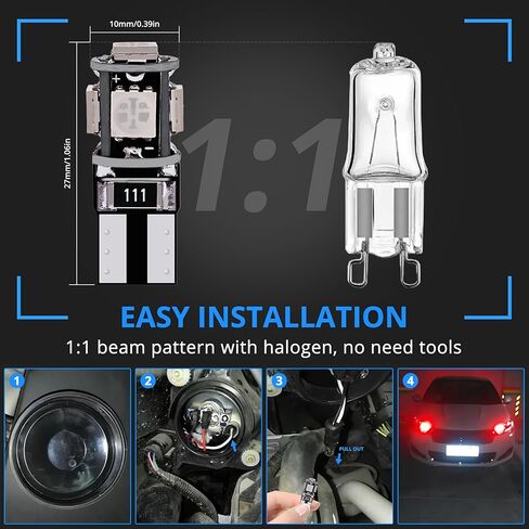 10 قطعة T10 5050 5SMD LED لمبة 6500K مصابيح بديلة بيضاء لأضواء لوحة الترخيص قبة ضوء صندوق القفازات ضوء الباب ضوء الخريطة ضوء المجاملة ضوء القراءة ضوء الجانب ماركر وأضواء السيارة الأخرى in Saudi Arabia
