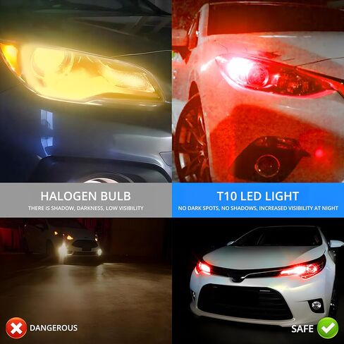 10 قطعة T10 5050 5SMD LED لمبة 6500K مصابيح بديلة بيضاء لأضواء لوحة الترخيص قبة ضوء صندوق القفازات ضوء الباب ضوء الخريطة ضوء المجاملة ضوء القراءة ضوء الجانب ماركر وأضواء السيارة الأخرى in Saudi Arabia