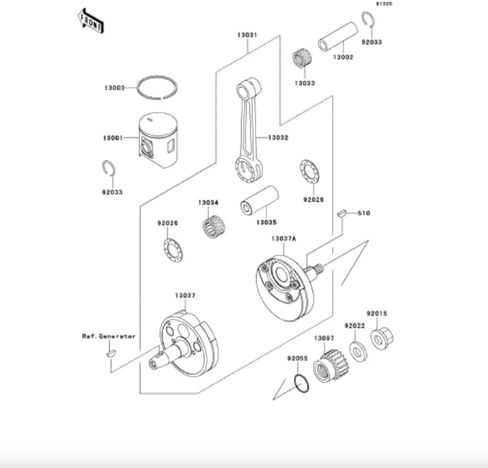 High Performance Crankshaft Assembly fits Kawasaki KX125 (2003-2005) in Saudi Arabia
