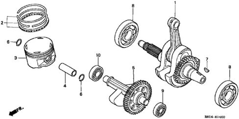 مجموعة العمود المرفقي تناسب Honda Sportrax 400 TRX400X TRX400EX (1999-2014) in Saudi Arabia