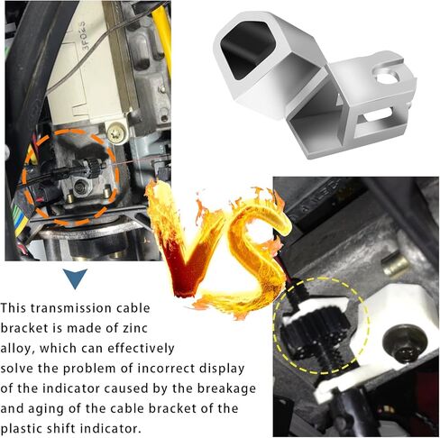 ijuicy Shift Indicator Cable Bracket, 83244 Metal Shift Indicator Bracket Compatible with Select Ford / Lincoln / Mercury Models (Silver) in Saudi Arabia
