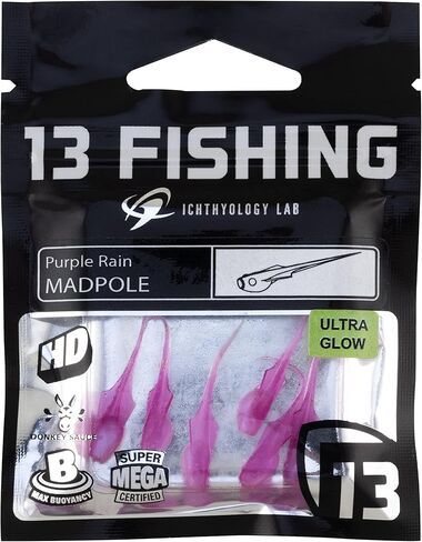 13 FISHING - Madpole - Panfish Plastics - Potentially Purple - 6 Baits Per Pack - MP-PP in Saudi Arabia