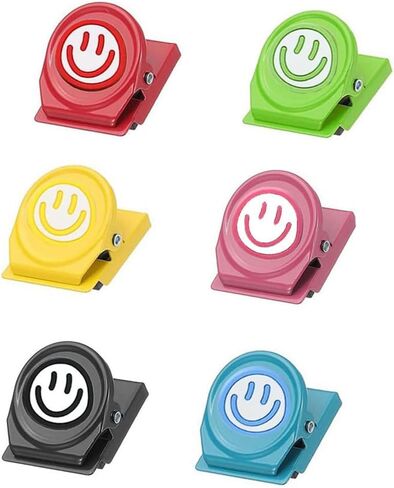 6-Piece Colorful Resin Magnetic Clips for Whiteboard, Locker, and School Use in Saudi Arabia