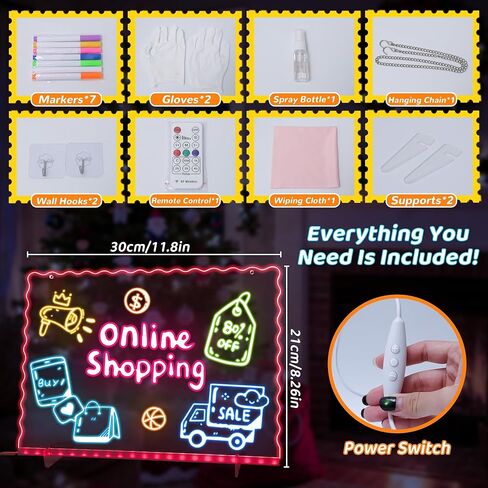 Ammonite Lumiboard LED Drawing Board, Battery Powered Doodle Board with Multiple Color Options, Lightweight Travel Art Kit for On-The-Go Creative Fun and Entertainment, Great Gift in Kuwait