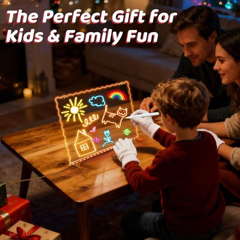 Ammonite Lumiboard LED Drawing Board, Battery Powered Doodle Board with Multiple Color Options, Lightweight Travel Art Kit for On-The-Go Creative Fun and Entertainment, Great Gift in Kuwait