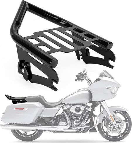 رف أمتعة خلفي للدراجة النارية من PSLER - رف أمتعة قابل للفصل للتجول في شارع الإنزلاق طريق King Road Glide Electra Glide 2009-2024 in Saudi Arabia