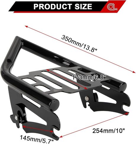 رف أمتعة خلفي للدراجة النارية من PSLER - رف أمتعة قابل للفصل للتجول في شارع الإنزلاق طريق King Road Glide Electra Glide 2009-2024 in Saudi Arabia