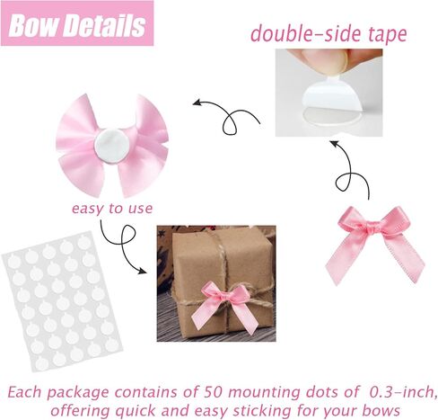 50 Pcs Mini Red Bows,1.57 Inch Small Ribbon Bow Decorations, Mini Satin Fabric Bows for Crafts and Gift Wrapping Decorations(Red) in Saudi Arabia