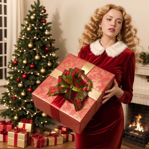 GYDbow 12pcs 5 Inch Christmas Pull Bows – Stylish Satin Ribbon Bows in Purple, Red, Blue & Green – Perfect for Gift Wrapping, Present Decor & Holiday Baskets in Kuwait