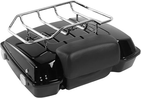 Green-L Razor Trunk with Backrest Luggage Rack Fit for Harley Touring Street Glide 1997-2013 in Saudi Arabia