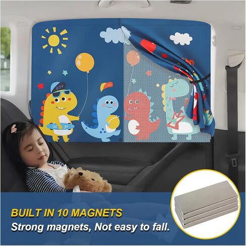 Car Window Shades, Magnetic Double Layer Window Screen for Baby Protection, UV Protection Privacy Blackout/Half Shade Car Window Covers, Auto Sun Shade Curtains Accessories (Black) in Saudi Arabia