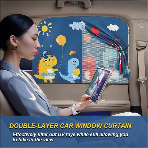 Car Window Shades, Magnetic Double Layer Window Screen for Baby Protection, UV Protection Privacy Blackout/Half Shade Car Window Covers, Auto Sun Shade Curtains Accessories (Black) in Saudi Arabia