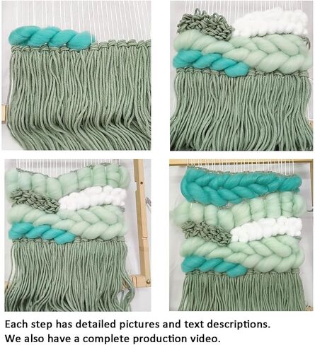 Weaving Loom for Beginners Adults/Kids and 1 Set of Weaving Works Complete Yarn Kit with Detailed Friendly Instructions, Parents and Children in The Holiday Experience Weaving Brings Fun Green in Saudi Arabia
