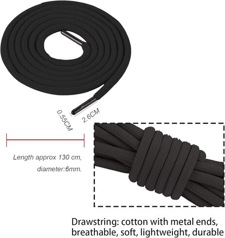 Drawstring Cords Replacement Drawstrings with Easy Threader for Sweatpants Shorts Pants Jackets Coats (Black, White) in Saudi Arabia