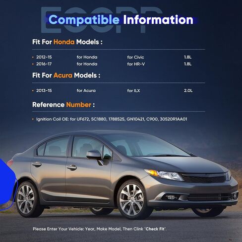 ECCPP UF553 6 ignition coils with 6 iridium Spark Plugs for ford for Lincoln Edge Flex F150 Explorer Fusion Taurus MKS MKX MKZ CX-9 3.5L 3.7L V6 2007-2017 DG-520 UF553 UF-553 in Kuwait