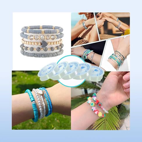 0.8mm Elastic Bracelet String Cord, Crystal Stretch Bead Cord for Bracelets Jewelry Making, Clear Stretchy Elastic String for Beading, Transparent Thread，Easy to Operate (0.8MM/200ft) in Saudi Arabia
