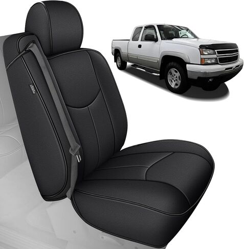 غطاء مقعد السيارة من AOMSAZTO لسيارة Chevy Silverado/GMC Sierra 1500 (1999-2006) - مجموعة كاملة من أغطية المقاعد باللون الأسود in Kuwait