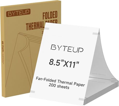 Thermal Printer Paper 8.5 x 11 Inch, Quick-Dry US Letter Paper, Compatible with C80 Portable Printer, Continuous Perforated Folding Paper, 200 Sheets.FSC Certified, BPA and BPS Free in Saudi Arabia