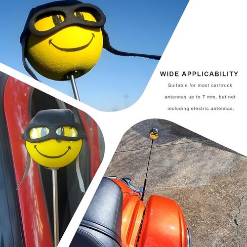 قطعتان من غطاء هوائي السيارة، كرة هوائي طيار مضحكة لسقف السيارة، زخرفة خارجية لطيفة على شكل كرة إسفنجية من مادة EVA لمعظم هوائيات المركبات، ملحقات السيارات العالمية in Kuwait