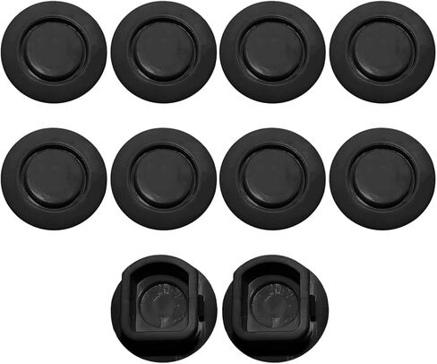 10 قطع من سدادات غطاء فتحة رادار المصد الخلفي للسيارة، غطاء حماية فتحة مصد السيارة، ملحقات بديلة لسدادات فتحة الرادار الخارجية للسيارات، عالمية لشاحنة SUV RV (أبيض/صغير) in Kuwait