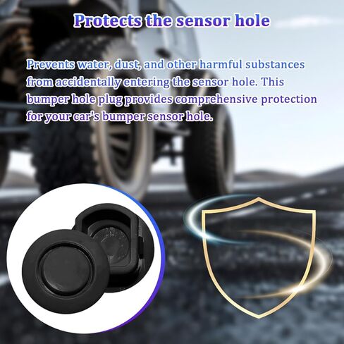 10 قطع من سدادات غطاء فتحة رادار المصد الخلفي للسيارة، غطاء حماية فتحة مصد السيارة، ملحقات بديلة لسدادات فتحة الرادار الخارجية للسيارات، عالمية لشاحنة SUV RV (أبيض/صغير) in Kuwait
