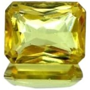 11.25 Ct Natural Emerald Cut Yellow Sapphire Loose Gemstone for Jewellery Making - in Saudi Arabia