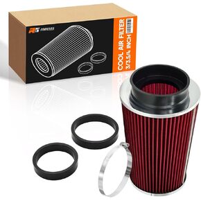 3/3.5/4 Inch High Performance Cone Air Filter,76mm 89mm 101mm Universal Clamp,On Washable & Reusable Closed Top Cool Air Intake Filter for Cars, Motorcycles, Racing Sport Vehicles(Black) in Kuwait