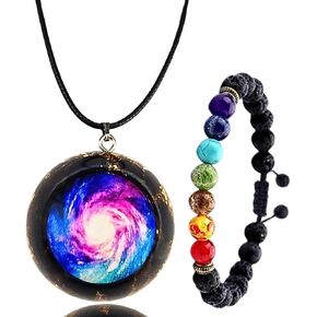 أورجونيت شقرا قلادة الملكيت الأخضر كريستال أورجون قلادة قلادة الريكي الروحي شفاء مولد الطاقة in Kuwait